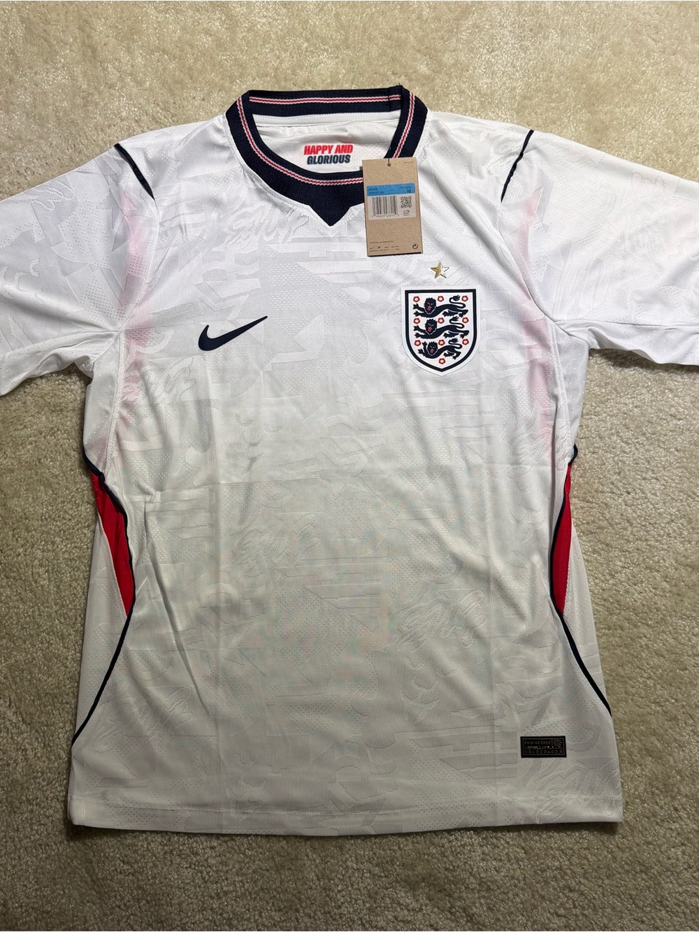 Nike England White Men's Football Jersey (Medium)
